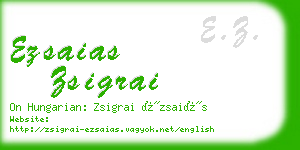 ezsaias zsigrai business card
